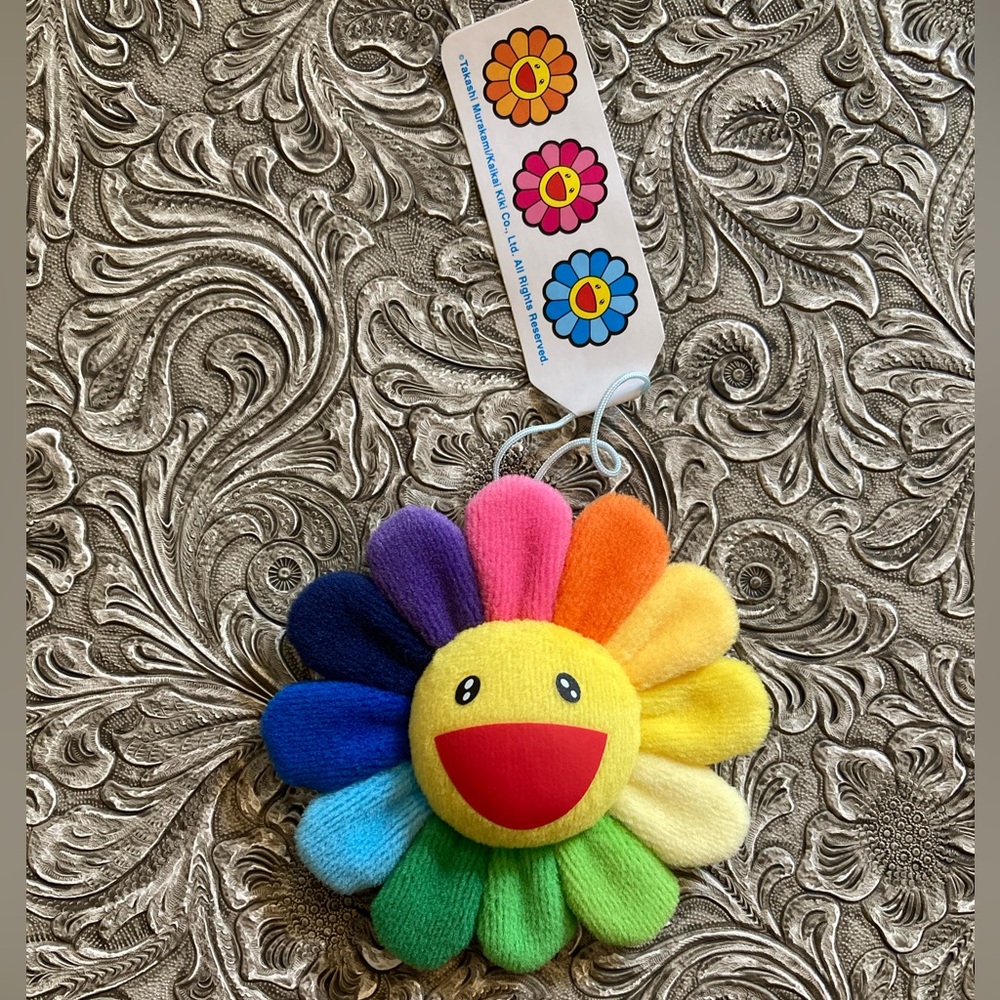 Takashi Murakami Rainbow Flower Plush Keychain/Pin